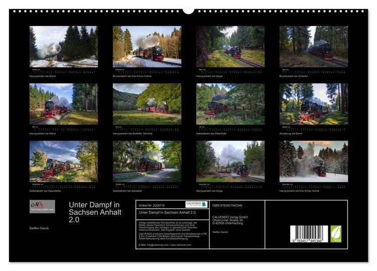 Produktbild: Unter Dampf in Sachsen Anhalt 2.0 (hochwertiger Premium Wandkalender 2026 DIN A2 quer), Kunstdruck in Hochglanz