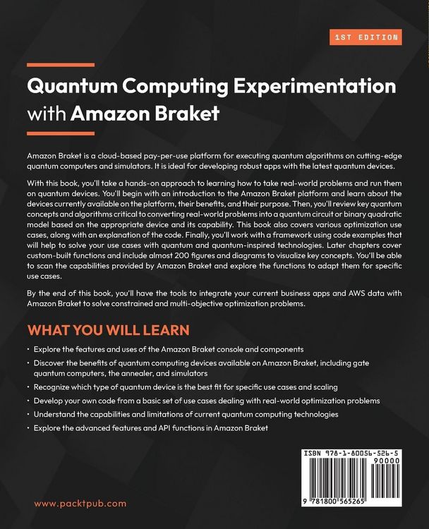 Produktbild: Quantum Computing Experimentation with Amazon Braket