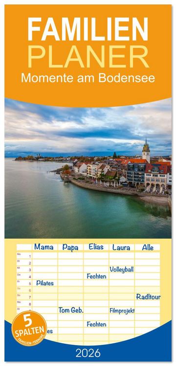 Produktbild: Familienplaner 2026 - Momente am Bodensee mit 5 Spalten (Wandkalender, 21 x 45 cm) CALVENDO