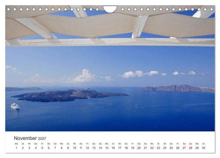 Produktbild: Santorini Fira & Firostefani (Wandkalender 2027 DIN A4 quer), CALVENDO Monatskalender