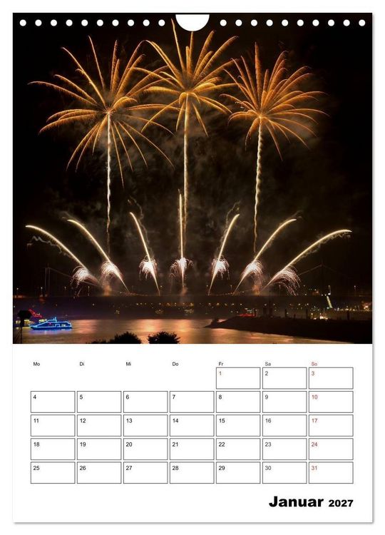 Produktbild: Feuerwerke Terminplaner (Wandkalender 2027 DIN A4 hoch), CALVENDO Monatskalender