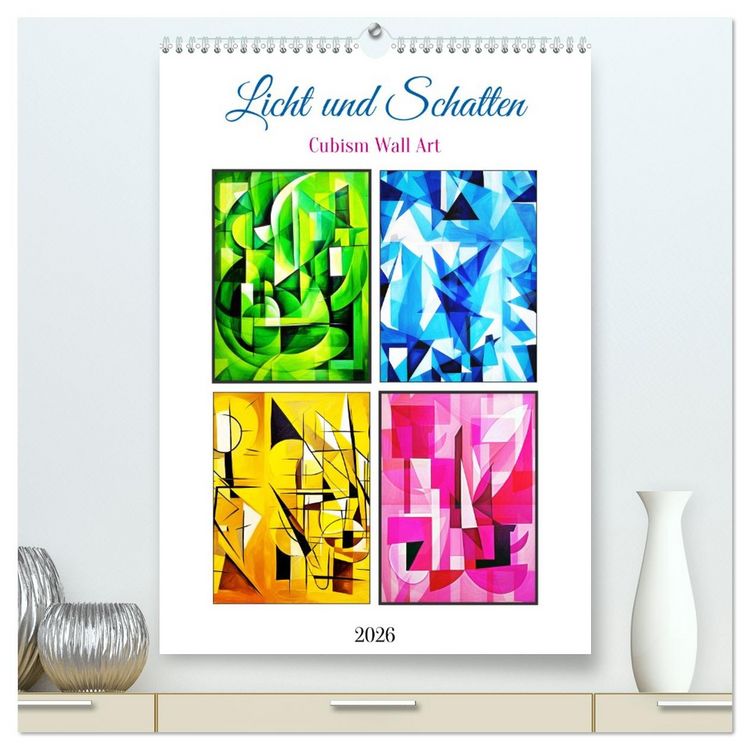 Produktbild: Licht und Schatten . Cubism Wall Art (hochwertiger Premium Wandkalender 2026 DIN A2 hoch), Kunstdruck in Hochglanz