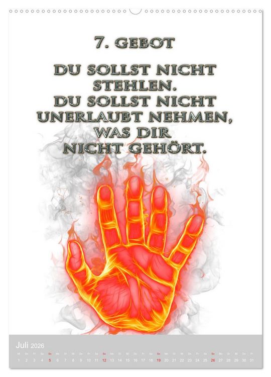 Produktbild: GOTTES 10 GEBOTE (hochwertiger Premium Wandkalender 2026 DIN A2 hoch), Kunstdruck in Hochglanz