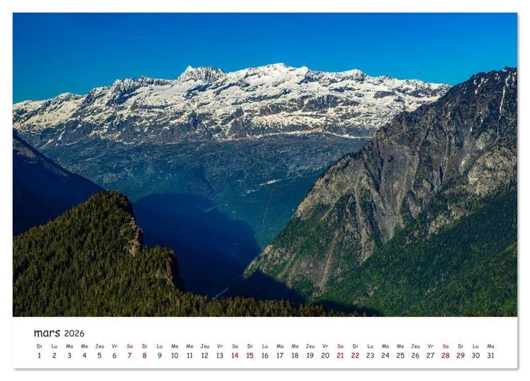 Produktbild: Les hauts de Belledonne les Alpes vues du ciel (Calendrier mural 2026 DIN A2 vertical), CALVENDO calendrier mensuel