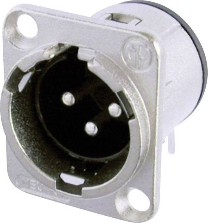 Produktbild: Neutrik NC3MD-H XLR-Steckverbinder Flanschstecker, Kontakte gewinkelt Polzahl: 3 Silber 1St.