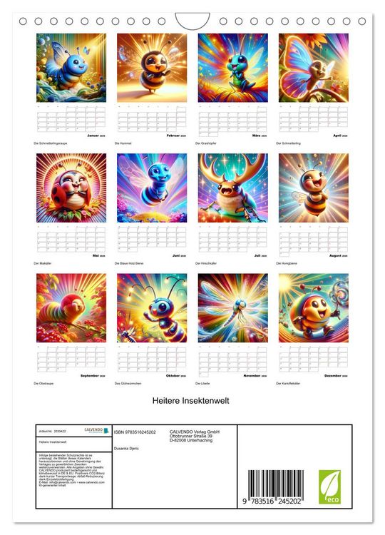Produktbild: Heitere Insektenwelt (Wandkalender 2026 DIN A4 hoch), CALVENDO Monatskalender