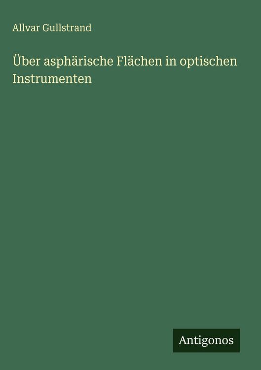 Produktbild: &Uuml;ber asph&auml;rische Fl&auml;chen in optischen Instrumenten