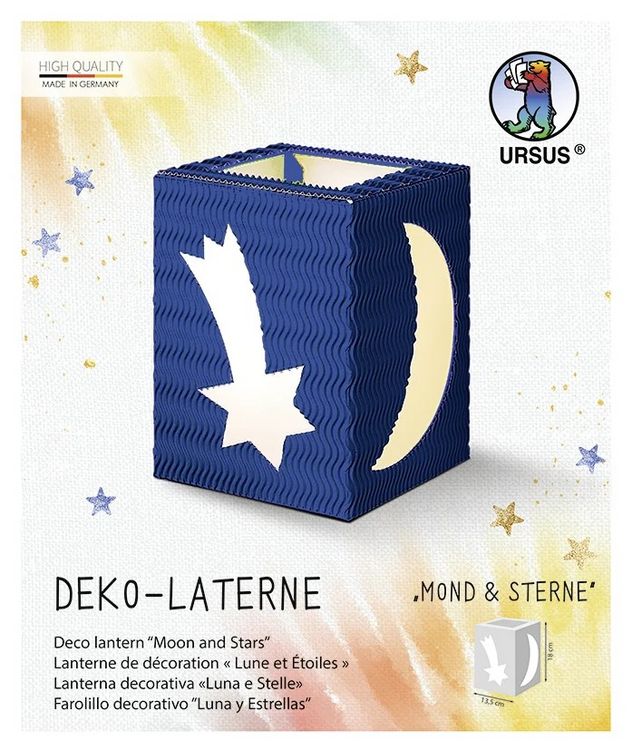 Produktbild: URSUS Laternenzeit Deko-Laterne Mond & Sterne, mittelblau