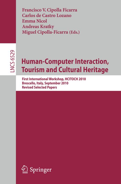 Produktbild: Human Computer Interaction, Tourism and Cultural Heritage
