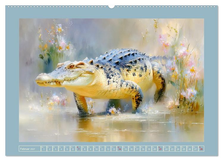 Produktbild: Krokodile. Stille Kraft irgendwo am Wasser (Wandkalender 2027 DIN A2 quer), CALVENDO Monatskalender