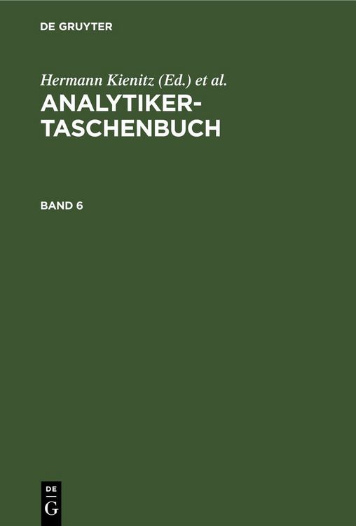 Produktbild: Analytiker-Taschenbuch. Band 6