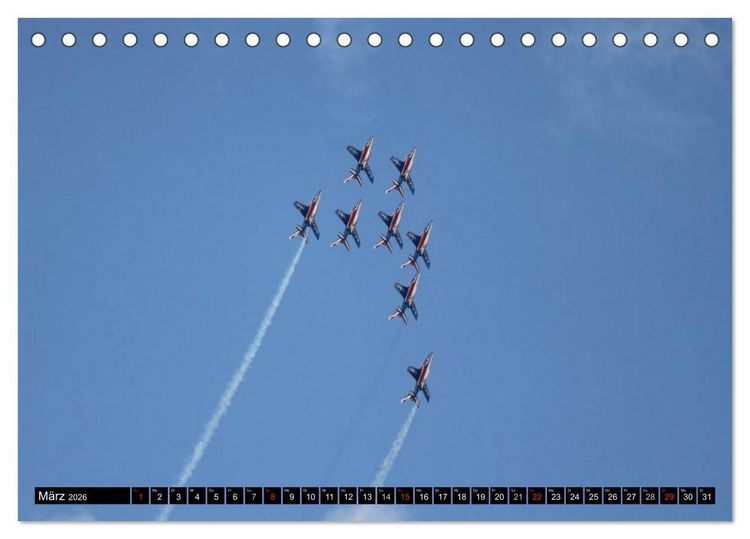 Produktbild: Augenblicke in der Luft: Patrouille de France (Tischkalender 2026 DIN A5 quer), CALVENDO Monatskalender