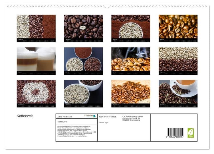 Produktbild: Kaffeezeit (hochwertiger Premium Wandkalender 2026 DIN A2 quer), Kunstdruck in Hochglanz