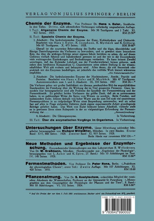 Produktbild: Die Katalasen und die Enzyme der Oxydation und Reduktion