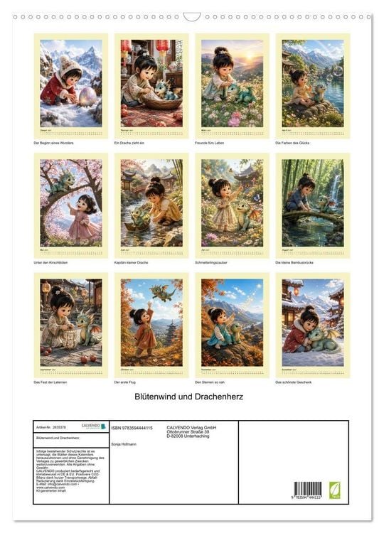 Produktbild: Bl&uuml;tenwind und Drachenherz (Wandkalender 2027 DIN A2 hoch), CALVENDO Monatskalender