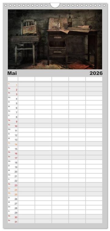 Produktbild: Familienplaner 2026 - Geheimnisvolle Orte - Lost Places mit 5 Spalten (Wandkalender, 21 x 45 cm) CALVENDO