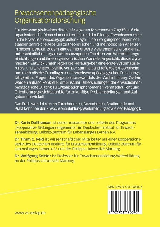 Produktbild: Erwachsenenp&auml;dagogische Organisationsforschung