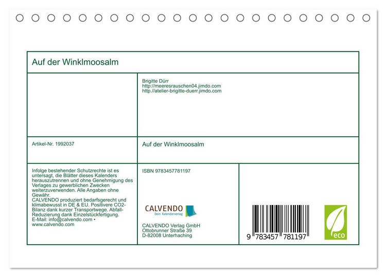 Produktbild: Auf der Winklmoosalm (Tischkalender 2026 DIN A5 quer), CALVENDO Monatskalender