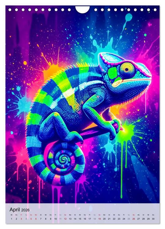 Produktbild: Neon Wildlife (Wandkalender 2026 DIN A4 hoch), CALVENDO Monatskalender