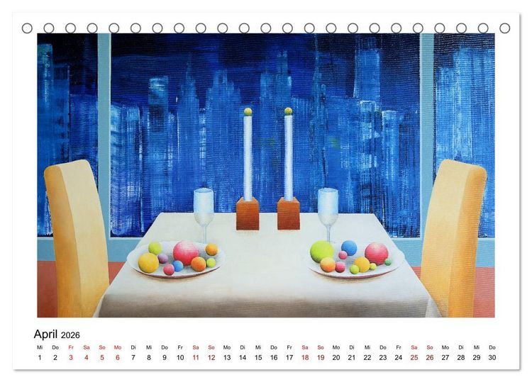 Produktbild: New Yorker Stadtansichten in abstrakter Malerei (Tischkalender 2026 DIN A5 quer), CALVENDO Monatskalender