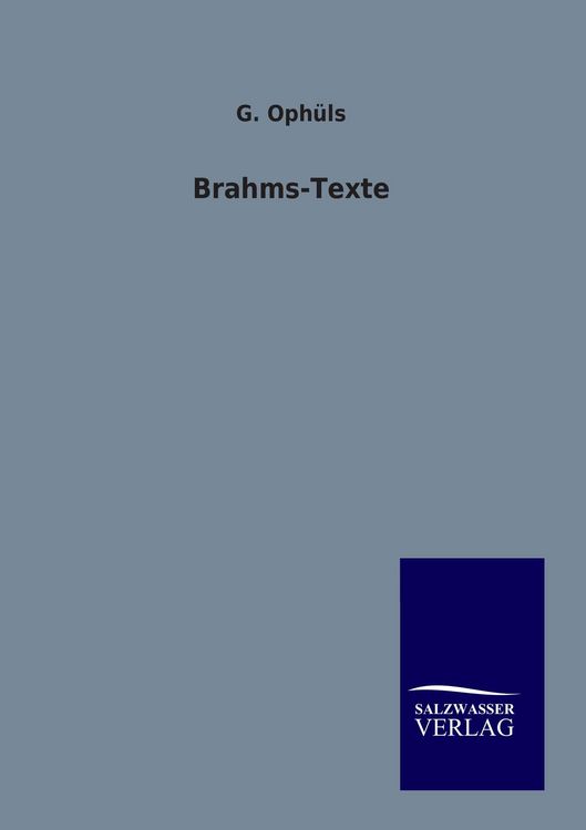 Produktbild: Brahms-Texte