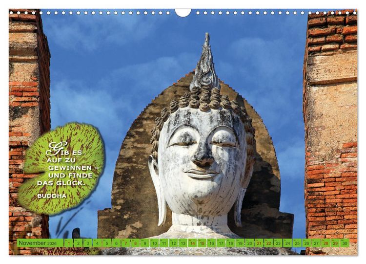 Produktbild: Buddhas Worte - Der Weg zur Achtsamkeit (Wandkalender 2026 DIN A3 quer), CALVENDO Monatskalender