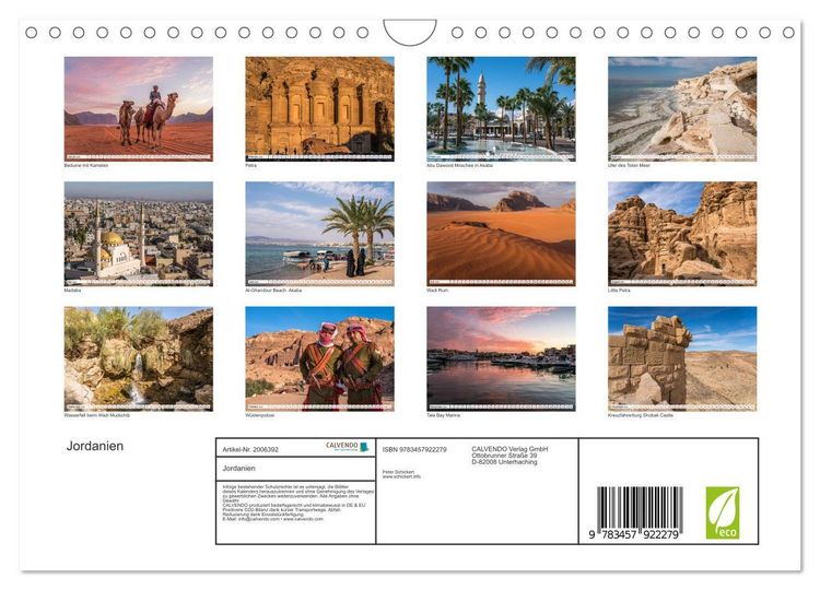 Produktbild: Jordanien (Wandkalender 2026 DIN A4 quer), CALVENDO Monatskalender