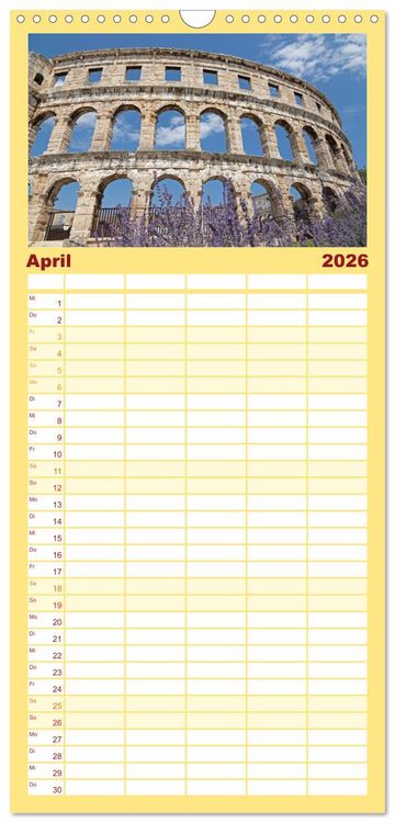 Produktbild: Familienplaner 2026 - sonniges Istrien mit 5 Spalten (Wandkalender, 21 x 45 cm) CALVENDO