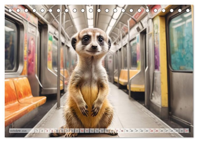 Produktbild: Suricates &agrave; New York (Calendrier de bureau 2026 DIN A5 vertical), CALVENDO calendrier mensuel