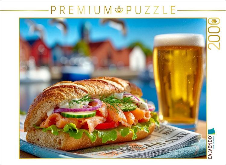 Produktbild: CALVENDO Puzzle Etwas Skandinavisches gef&auml;llig - ein Lachs-Sandwich | 2000 Teile Lege-Gr&ouml;&szlig;e 90x67cm Foto-Puzzle f&uuml;r gl&uuml;ckliche Stunden