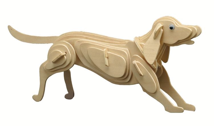 Produktbild: PEBARO 852/7 - Holzbausatz Hund, 37 Teile, Holzkonstruktion zum Zusammenstecken