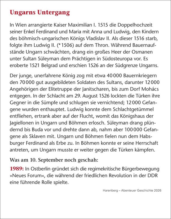 Produktbild: Abenteuer Geschichte Tagesabrei&szlig;kalender 2026 - Menschen, Ereignisse, Epochen - von den Anf&auml;ngen bis heute