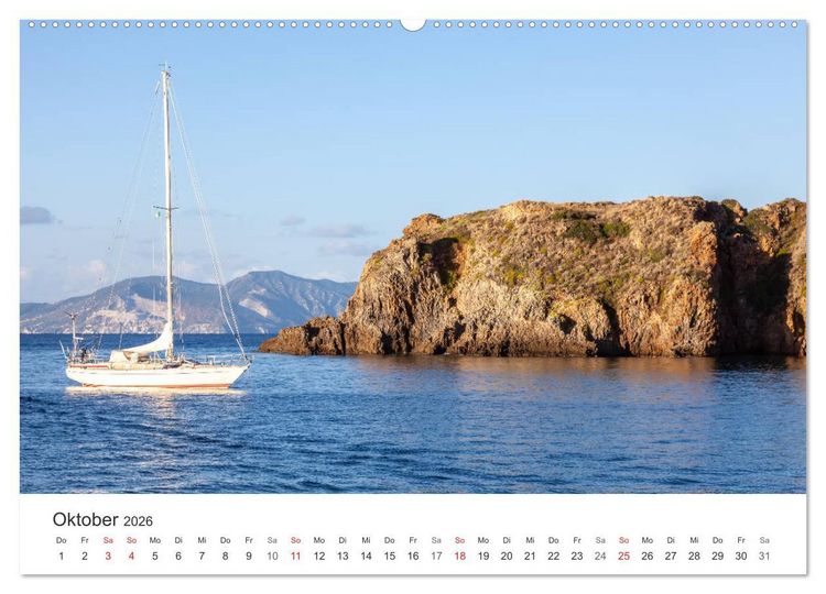 Produktbild: Liparische Inseln - Vulkane im Mittelmeer (Wandkalender 2026 DIN A2 quer), CALVENDO Monatskalender