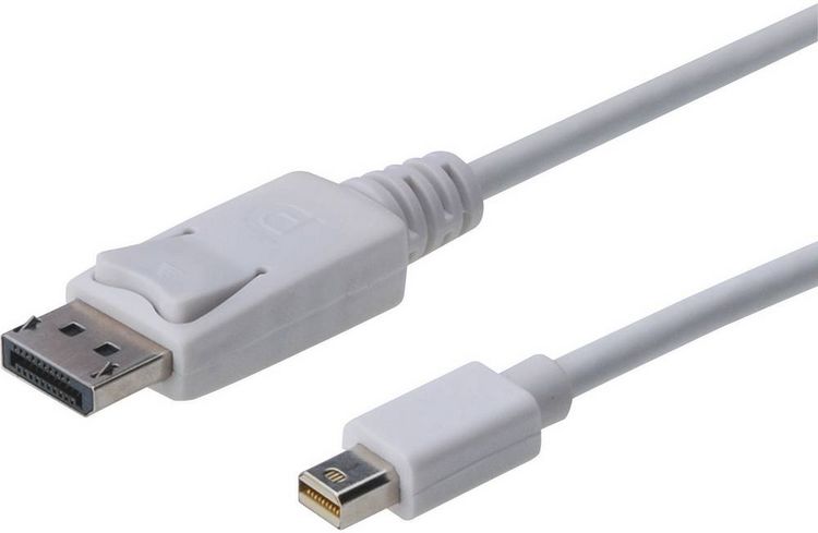 Produktbild: Digitus Mini-DisplayPort / DisplayPort Adapterkabel Mini DisplayPort Stecker, DisplayPort Stecker 2.00 m Wei&szlig; AK-340102-020-W DisplayPort-Kabel