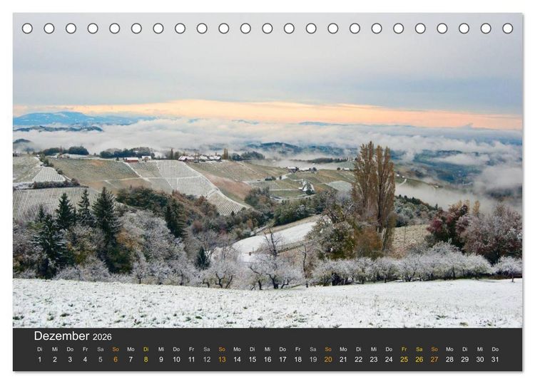 Produktbild: Die S&uuml;dsteirischen Weinstrasse (Tischkalender 2026 DIN A5 quer), CALVENDO Monatskalender