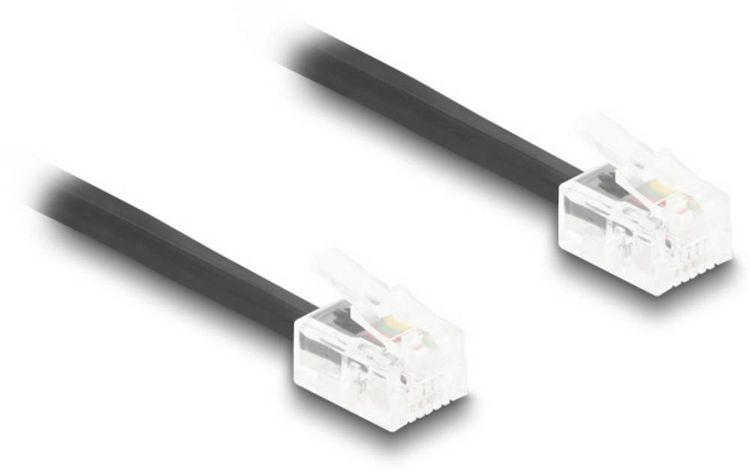 Produktbild: Delock Telefon (analog) Anschlusskabel 1m Schwarz