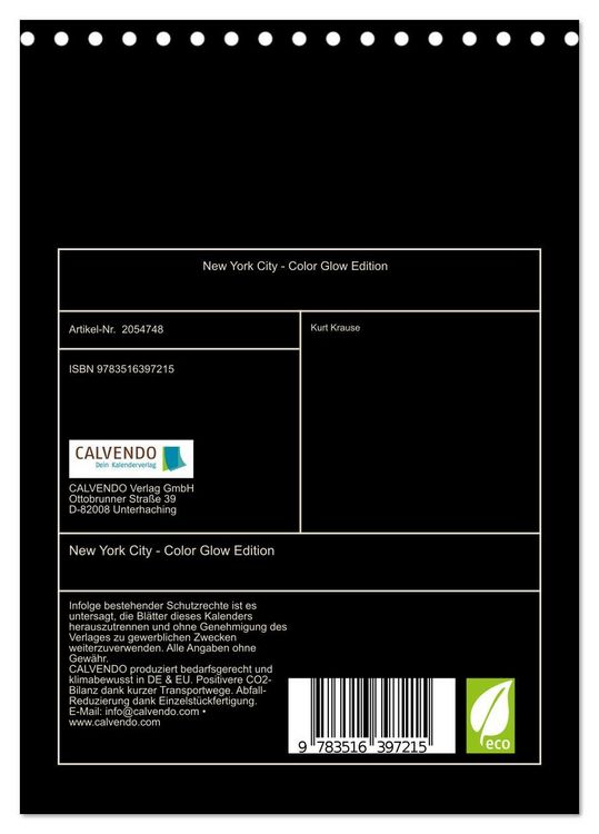Produktbild: New York City - Color Glow Edition (Tischkalender 2026 DIN A5 hoch), CALVENDO Monatskalender
