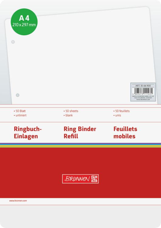 Produktbild: Brunnen Ringbucheinlage A4 unlin 50Bl