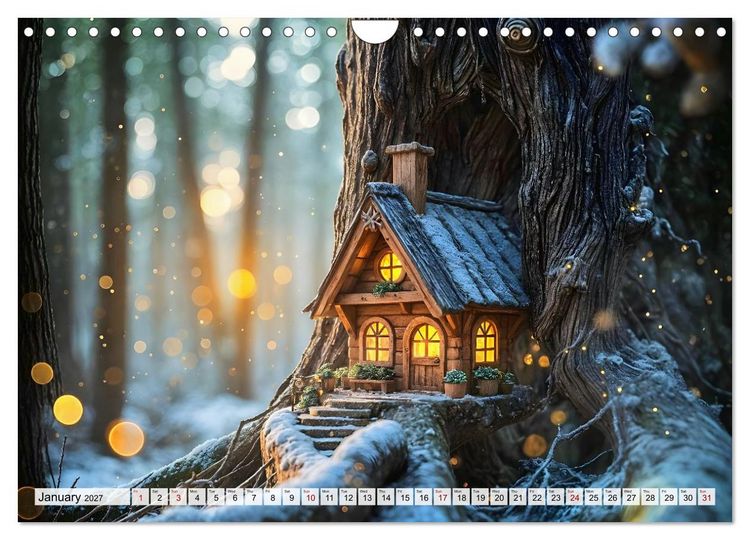 Produktbild: Where the Fairies Dwell - A year of hidden forest homes and gentle magic (Wall Calendar 2027 DIN A4 landscape), CALVENDO 12 Month Wall Calendar