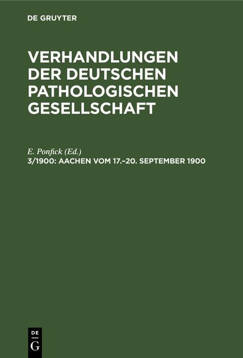 Produktbild: Aachen vom 17.-20. September 1900