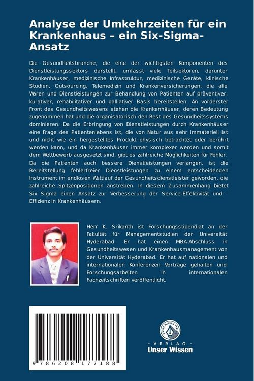 Produktbild: Analyse der Umkehrzeiten f&uuml;r ein Krankenhaus - ein Six-Sigma-Ansatz
