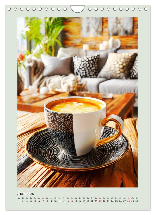 Produktbild: Kaffeepoesie. Der Charme edler Tassen (Wandkalender 2026 DIN A4 hoch), CALVENDO Monatskalender
