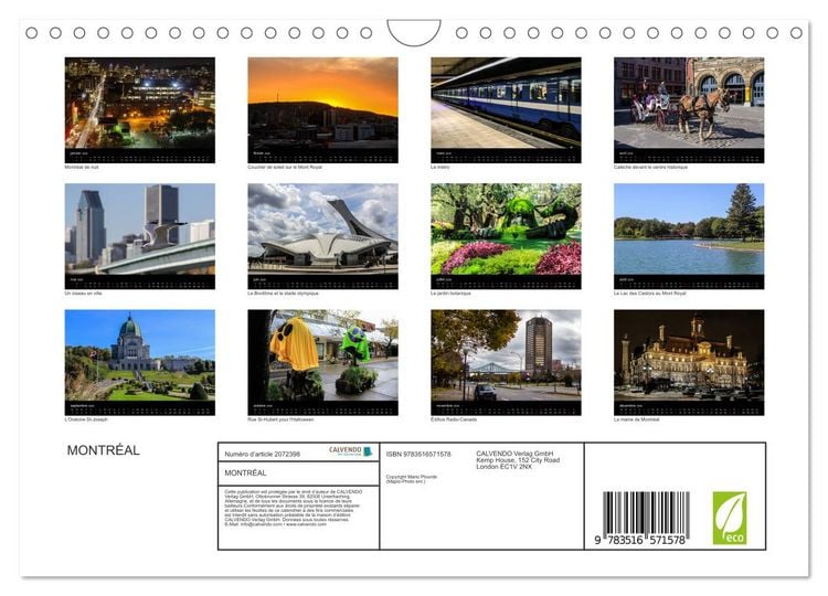 Produktbild: MONTR&Eacute;AL (Calendrier mural 2026 DIN A4 vertical), CALVENDO calendrier mensuel