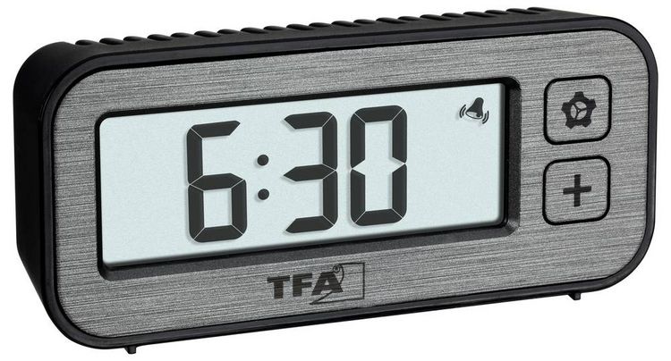 Produktbild: TFA Dostmann 60.2039.10 Quarz Wecker Grau Alarmzeiten 1