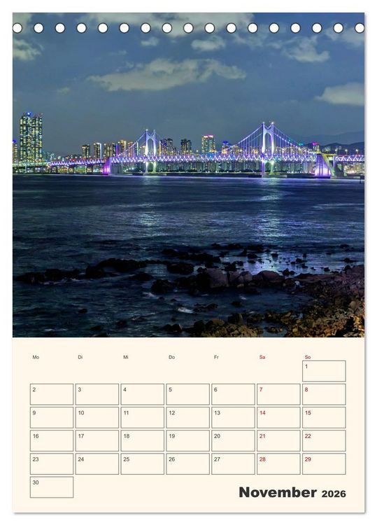 Produktbild: Busan - Eine Reise durch das Herz der K&uuml;stenstadt (Tischkalender 2026 DIN A5 hoch), CALVENDO Monatskalender