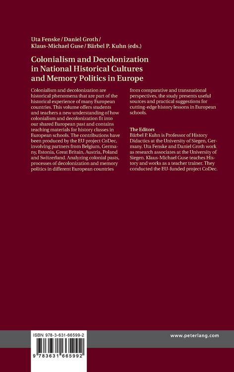 Produktbild: Colonialism and Decolonization in National Historical Cultures and Memory Politics in Europe