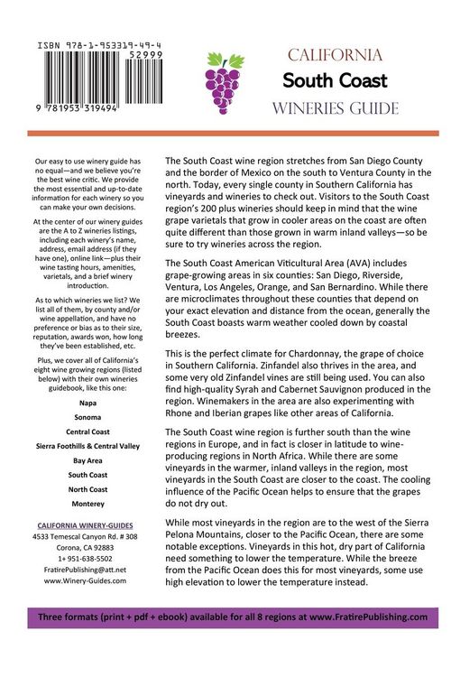 Produktbild: California South Coast Wineries Guide