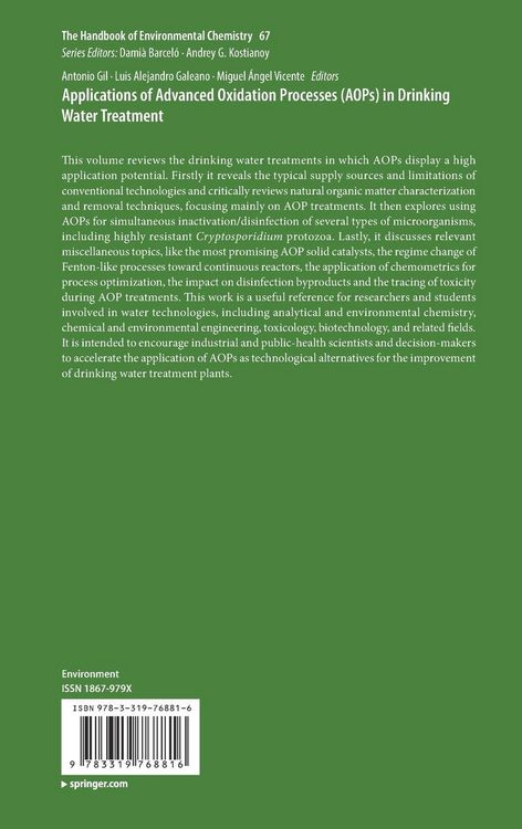 Produktbild: Applications of Advanced Oxidation Processes (AOPs) in Drinking Water Treatment
