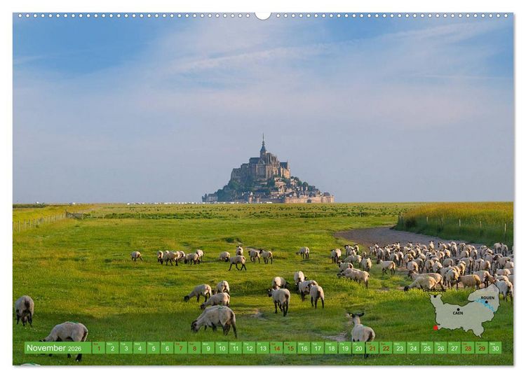 Produktbild: The Coasts of Normandy from Mont Saint-Michel to &Eacute;tretat (High Quality Premium Wall Calendar 2026 DIN A2 landscape),CALVENDO 12 Month Wall Calendar