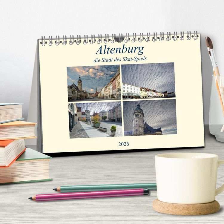 Produktbild: Altenburg, die Stadt des Skat-Spiels (Tischkalender 2026 DIN A5 quer), CALVENDO Monatskalender